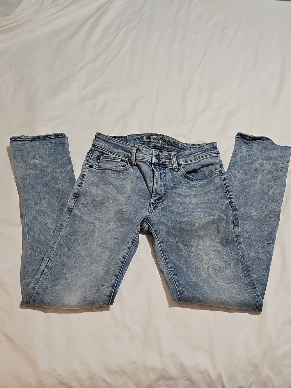 American Eagle Outfitters Faded Light Blue Slim Straight Jeans 29x32